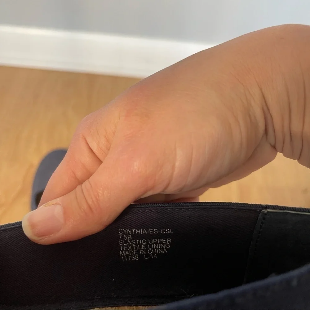 Ralph Lauren LRL Black Cynthia Wedge Espadrilles 7.5 Stretch Twill